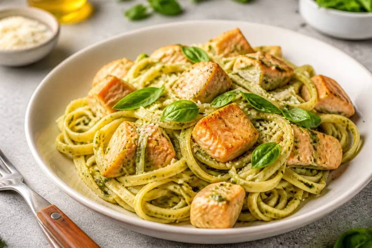 Salmon Pesto Pasta – Fresh, Creamy, and Weeknight-Friendly