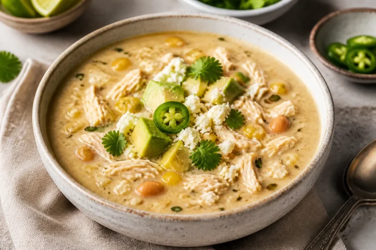 Healthy White Chicken Chili – A Cozy, Light, and Flavor-Packed Dinner