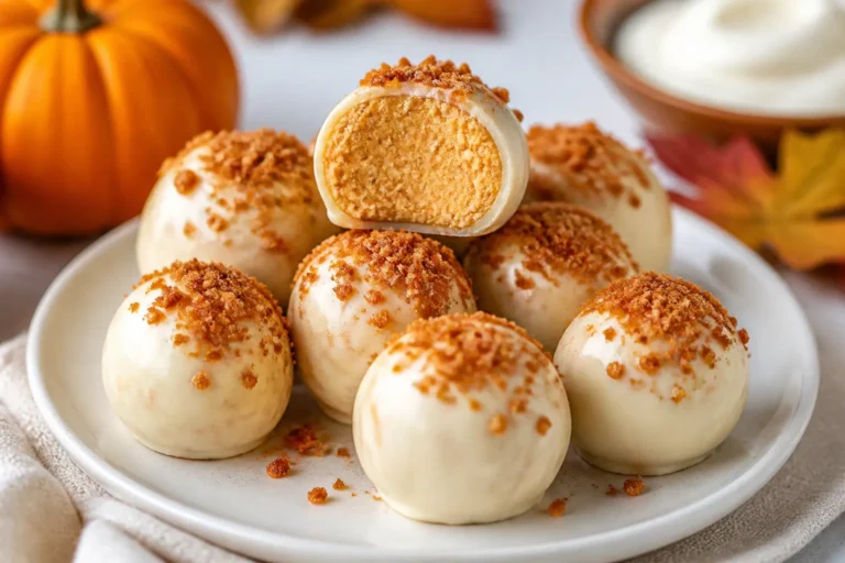 3_Ingredients Pumpkin Cheesecake Truffles NO Bake Fall Dessert – Easy, Creamy, and Festive